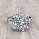 Gold Flower Shape Engagement Ring - 19GG34