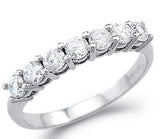 White Gold Channel CZ Cubic Zirconia Engagement Ring - 19GG35
