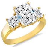 3 Three Stone Emerald Cut Solitaire Engagement Ring - 19GG38
