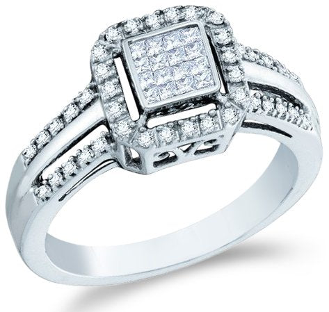 White Gold Diamond Engagement Ring - 19GG43