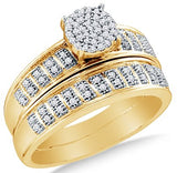 Gold Diamond Micro Pave Bridal Set - 19GG44