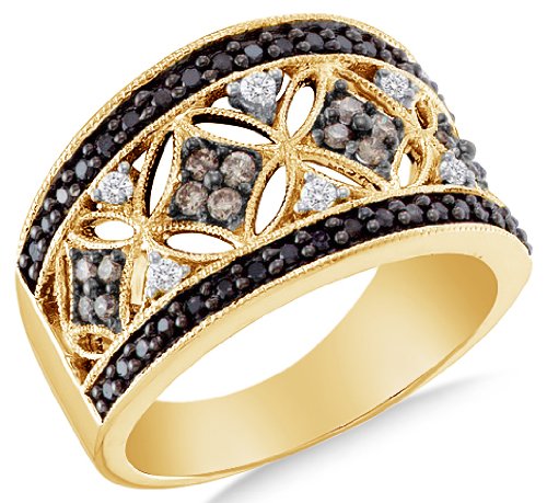 Gold Ladies Womens Diamond Wedding Ring Band - 19GG45