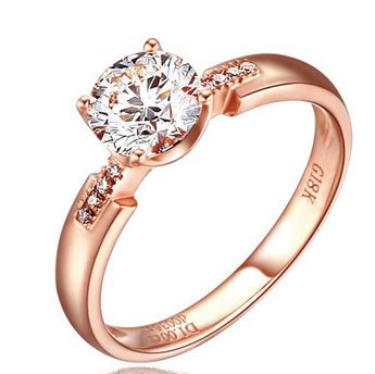18k Rose Gold Engagement Ring - 19GG56