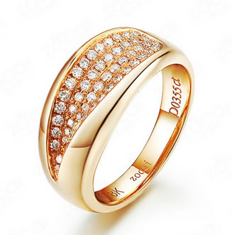 18K Rose gold Wedding Rings - 19GG58