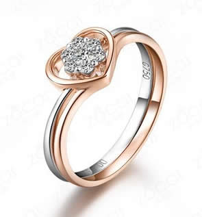Sweet Heart 18K Gold Engagement Ring - 19GG80