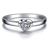 Heart Shape 18k White Gold Engagement Ring - 19GG86