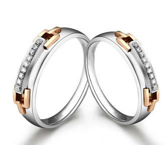 18K Gold Round Couple Ring - 19GG92