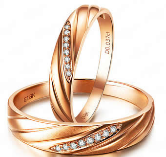 18k Rose Gold Wedding Rings - 19GG96
