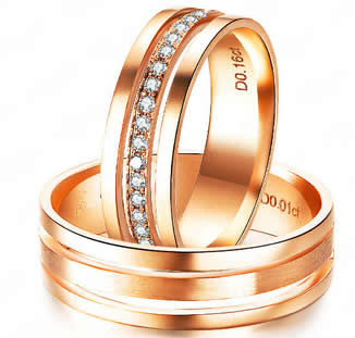 18k Rose Gold Wedding Rings - 19GG97