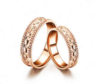 Luxury 18k Rose Gold Couple Rings - 20GG07