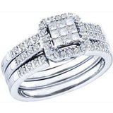0.50 Carat (ctw) 14k White Gold Bridal Set - 20GG10