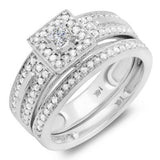 14k White Gold Princess Bridal Set - 20GG11