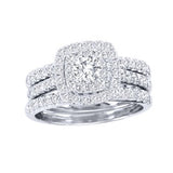 1 1/2ct TDW Diamond Halo Bridal Ring Set - 20GG13