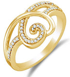 Gold Diamond Cross Over Engagement/Fashion Ring  - 20GG14