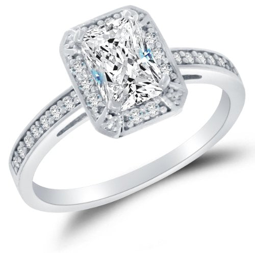 14k White Gold Halo Engagement Ring - 20GG18