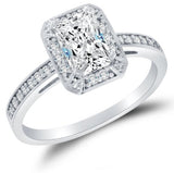 14k White Gold Halo Engagement Ring - 20GG18