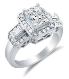 14k White Gold Emerald Cut Solitaire Engagement Ring - 20GG20