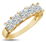 3mm Solid 14k White OR Yellow Gold Princess Cut Engagement Ring  - 20GG21