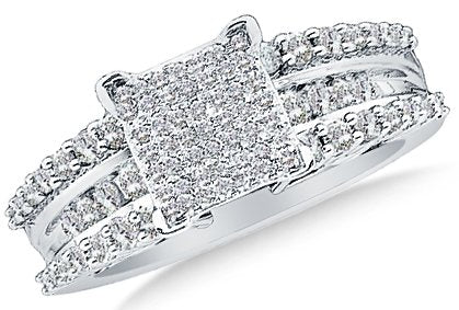 14k White OR Yellow Gold Ladies Womens Round Diamond Micro-Pave Engagement Ring - 20GG25
