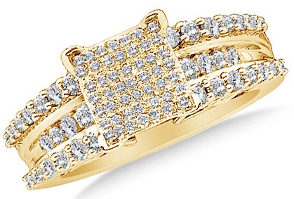 14k White OR Yellow Gold Ladies Womens Round Diamond Micro-Pave Engagement Ring - 20GG25