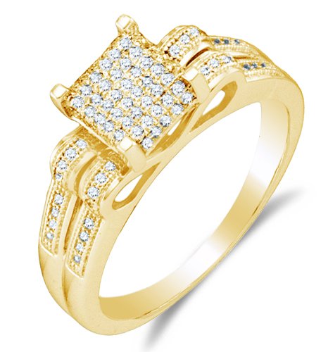 10K White Gold Diamond Engagement Ring  - 20GG33