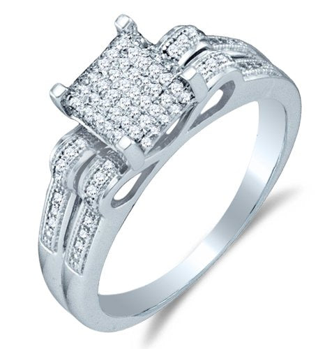 10K White Gold Diamond Engagement Ring  - 20GG33