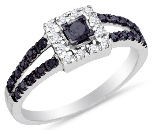 Black and White Diamond Engagement Ring OR Fashion Band - 20GG35