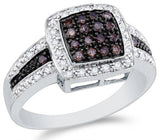 Gold White and Chocolate Brown Diamond Halo Engagement Ring - 20GG37