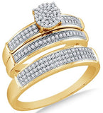 10k Yellow OR White Gold Diamond Micro Pave Couple Set - 20GG39