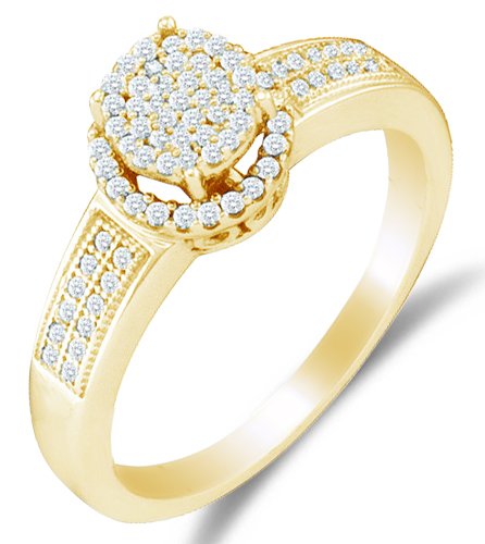 10K White Gold Diamond Halo Engagement Ring - 20GG42