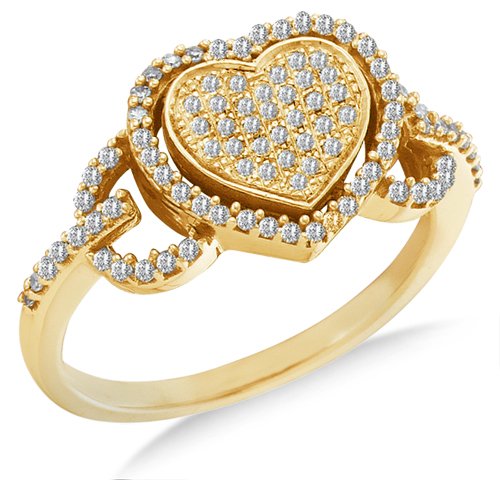 10K Yellow/White Gold Diamond Halo Engagement Ring - 20GG49