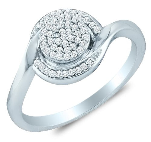 10K White Gold Diamond Halo Engagement  - 20GG51
