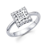 14k White Gold Square Diamond Engagement Ring - 20GG52