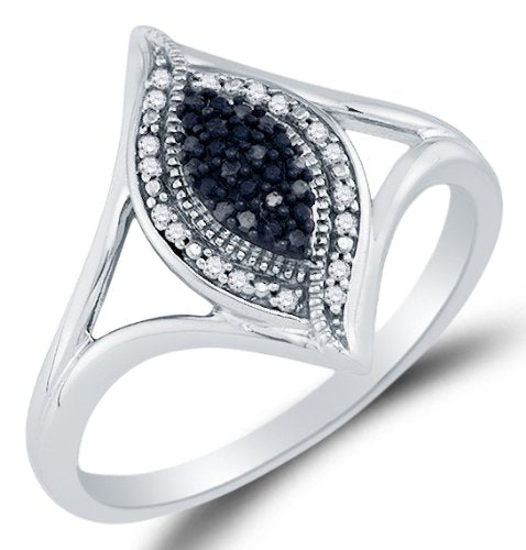 Brilliant Cut Black and White Diamond Engagement Ring - 20GG53