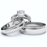 Princess Cut Solitaire Trio Ring Set - 20GG56