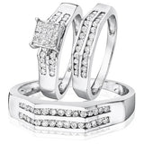 1 Carat T.W. Round, Princess Cut Diamond  Ring Set - 20GG57