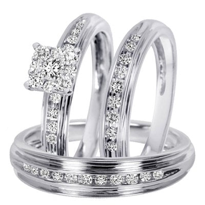 5/8 Carat T.W. Round Cut Diamond His and Hers Wedding Set - 20GG61