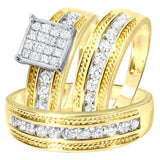 1 3/8 Carat T.W. Round, Princess Cut Diamond Wedding Set - 20GG63