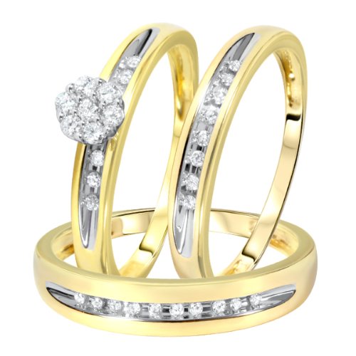 1/4 CT. T.W. Round Cut Diamond Wedding Set - 20GG64