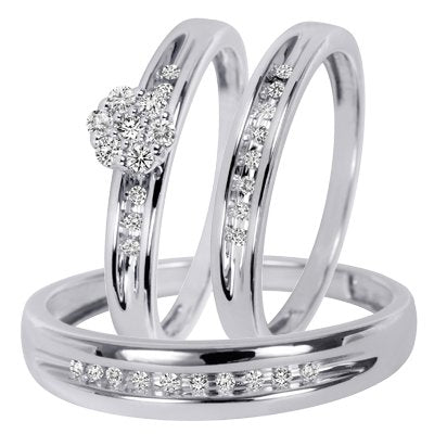 1/4 CT. T.W. Round Cut Diamond Wedding Set - 20GG64