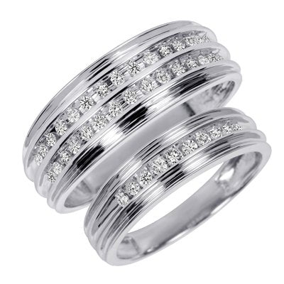 3/8 Carat T.W. Round Cut Diamond Wedding Sets - 20GG65