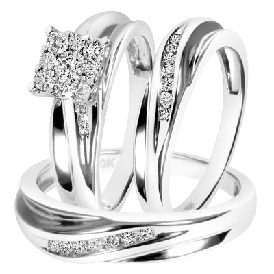 5/8 CT. T.W. Round Cut Diamond Wedding Sets - 20GG66