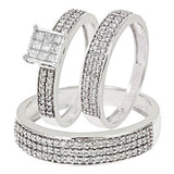 1 CT. T.W. Round, Princess Cut Diamond Wedding Set - 20GG67