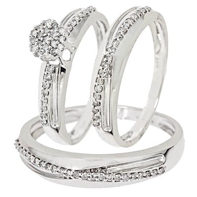 3/8 Carat T.W. Round Cut Diamond Wedding Set - 20GG69