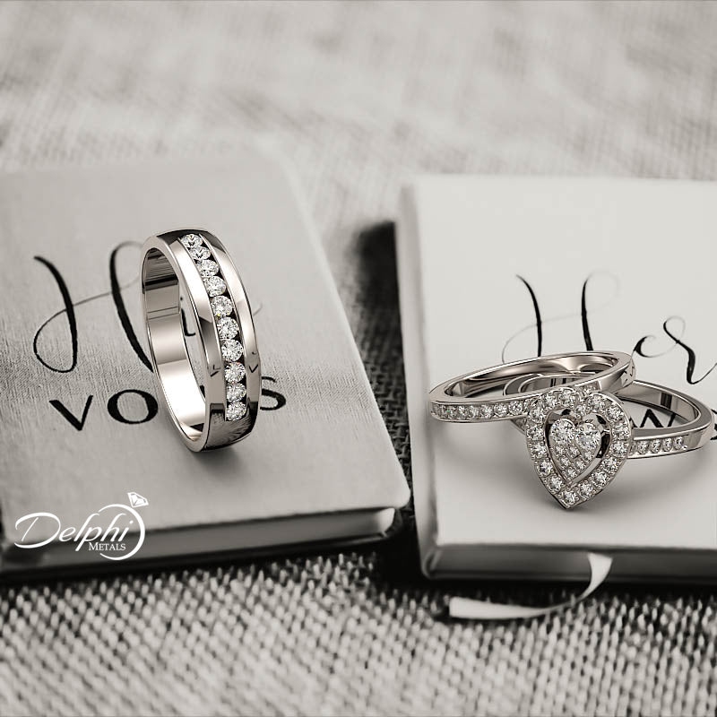 Heart Shape Trio Wedding Set - 20GG71