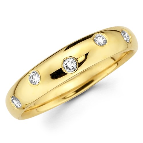 14K Yellow Gold Round-cut Diamond Wedding Band - 20GG82