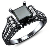 2.61ct Black Princess Cut Diamond Engagement Ring - 20GG91