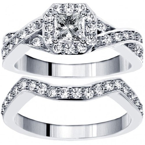 3.0 CT TW Braided Princess Cut Diamond  Bridal Set - 20GG94