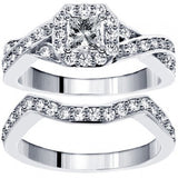 3.0 CT TW Braided Princess Cut Diamond  Bridal Set - 20GG94