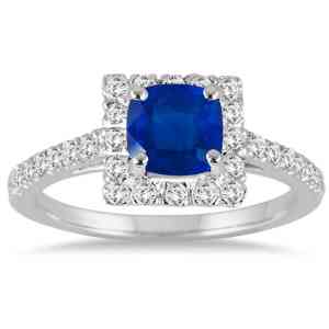 Cushion Cut Sapphire and Diamond Engagement Ring - 20GG96